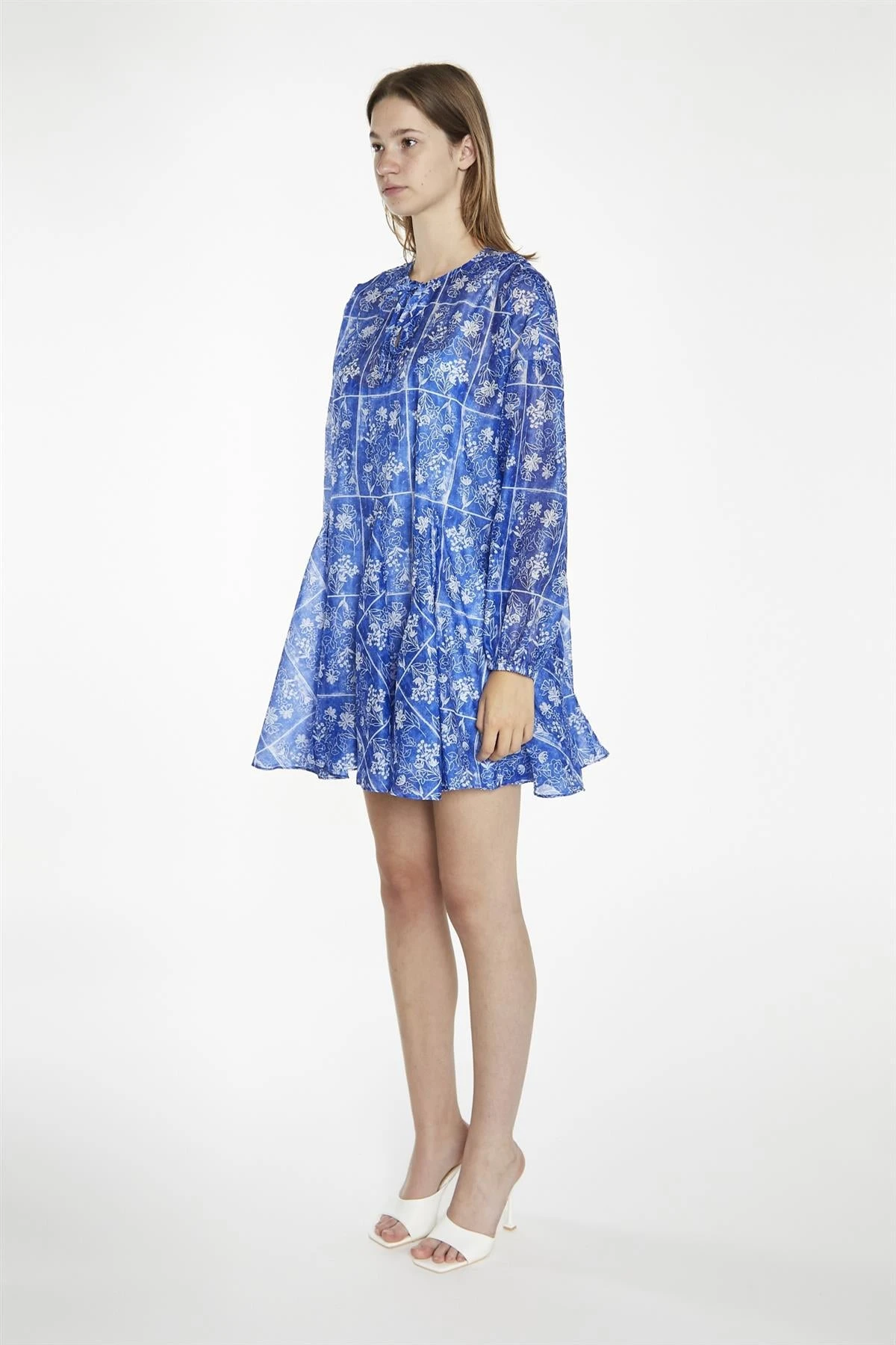 Glamorous Blue-Tile Organza Oversized Swing Mini-Dress 4 Glamorous Blue-Tile Organza Oversized Swing Mini-Dress - Image 4