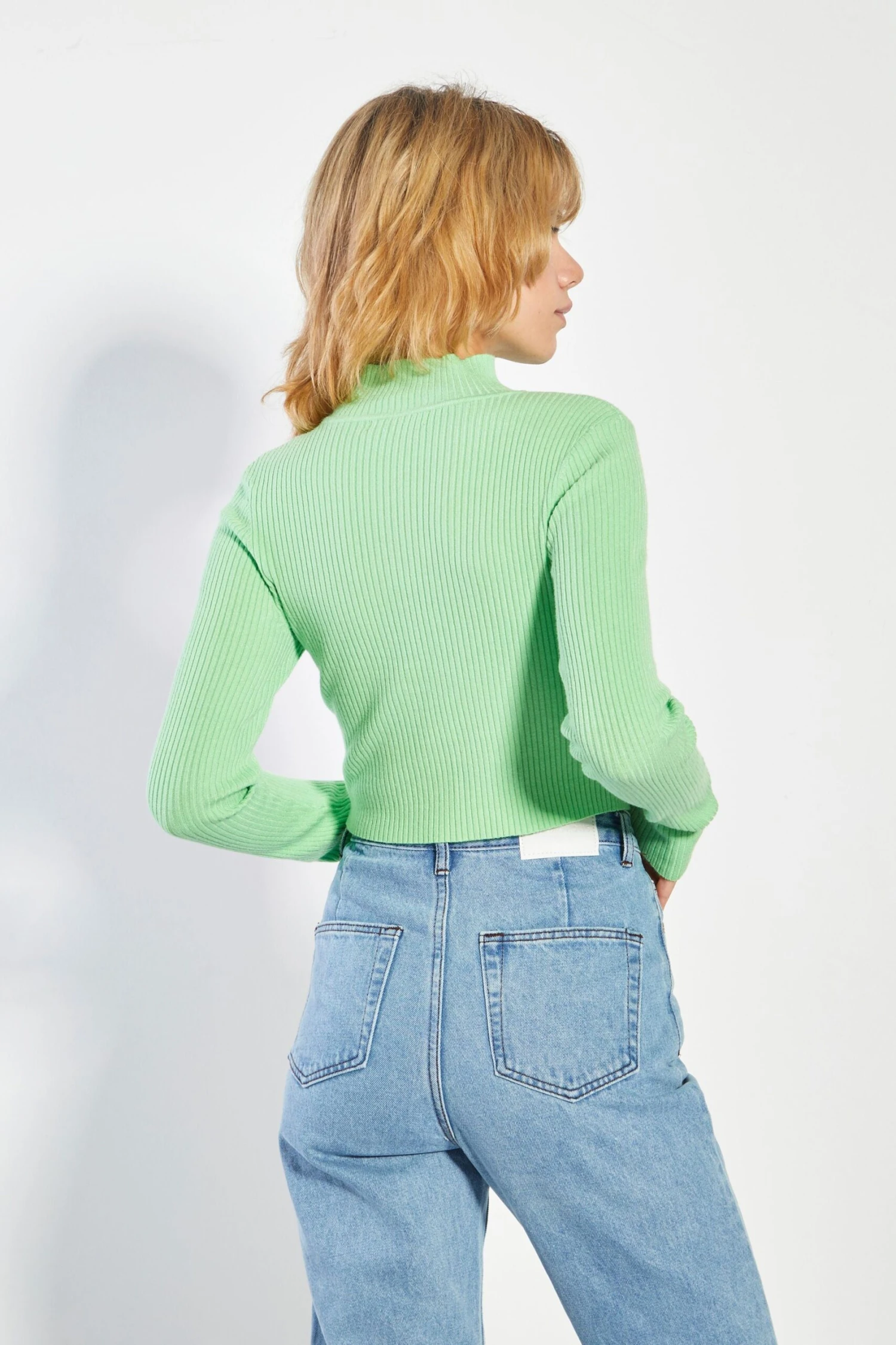 Glamorous Bright Sage High Neck Jumper 4 Glamorous Bright Sage High Neck Jumper - Image 4