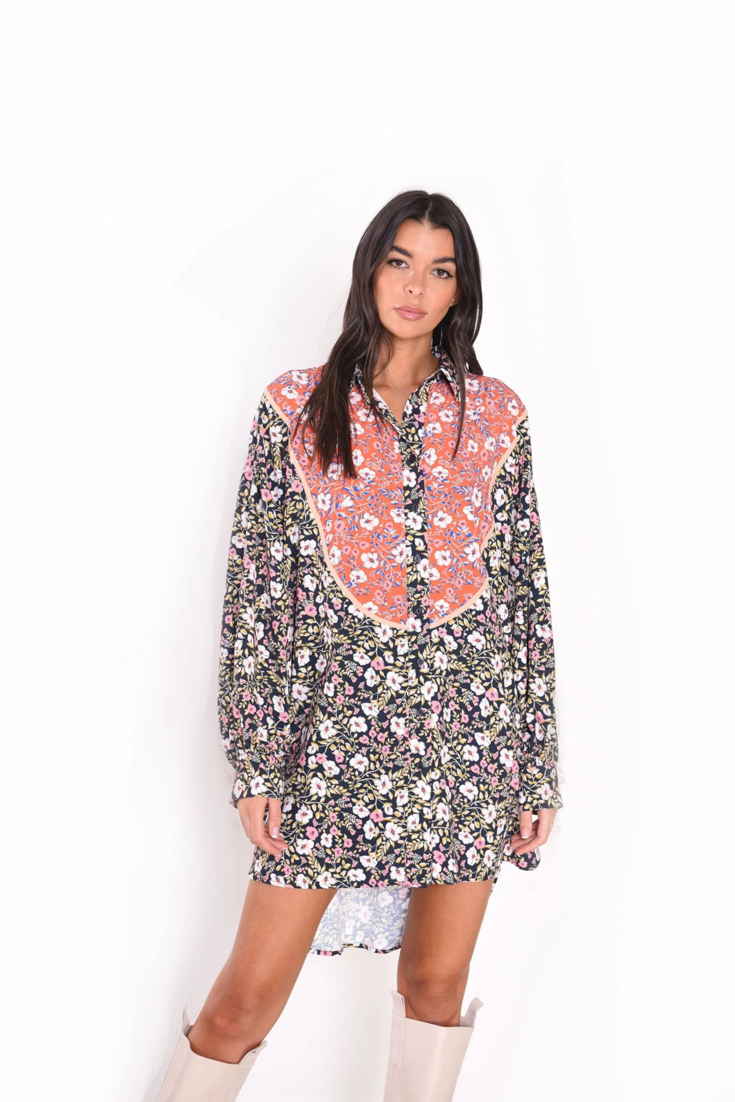 Glamorous Mixed Folk Floral Shift Midi Dress 2 Glamorous Mixed Folk Floral Shift Midi Dress - Image 2