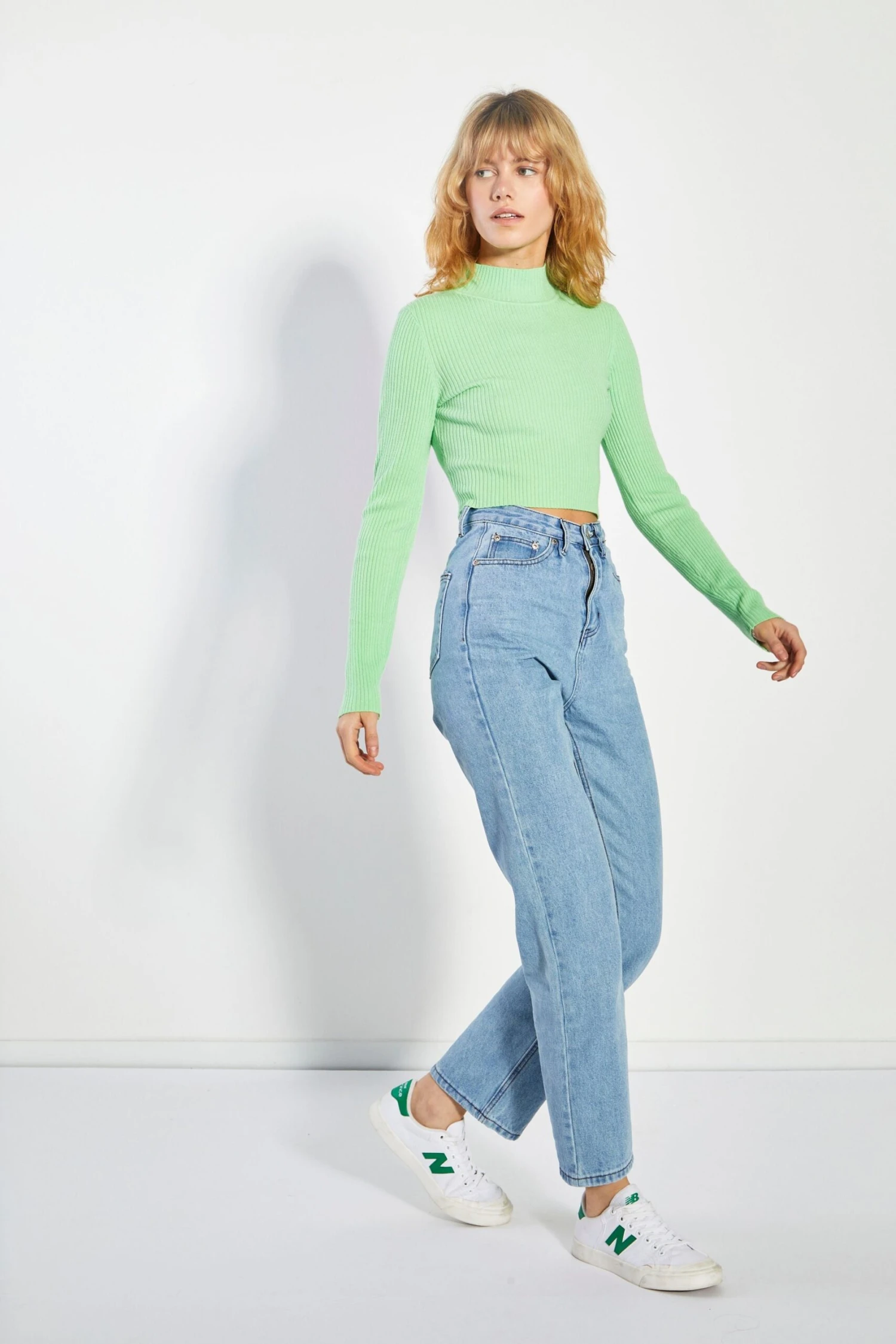 Glamorous Bright Sage High Neck Jumper 3 Glamorous Bright Sage High Neck Jumper - Image 3