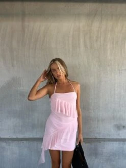Glamorous Kendall Halterneck Ruffle Mini Dress -Pale Pink -Cheap Softly Dressed Store faf9b028 4dff 4914 a9ba 5aeb3dcc2318