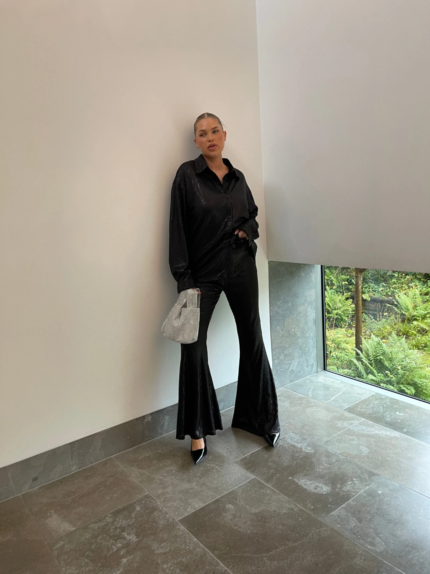 Glamorous Black Sequin Oversized Shirt 2 Glamorous Black Sequin Oversized Shirt - Image 2