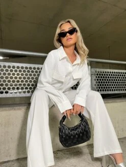 Glamorous Off White Oversized Utility Shirt -Cheap Softly Dressed Store image00097