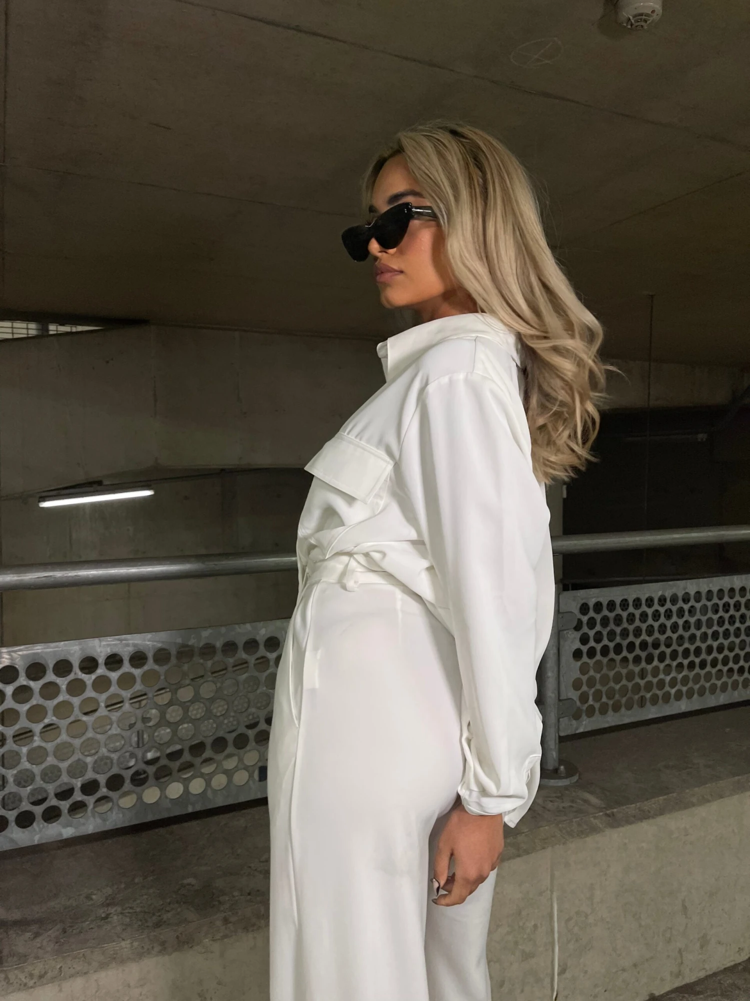 Glamorous Off White Wide Leg High Waisted-Trousers 3 Glamorous Off White Wide Leg High Waisted-Trousers - Image 3