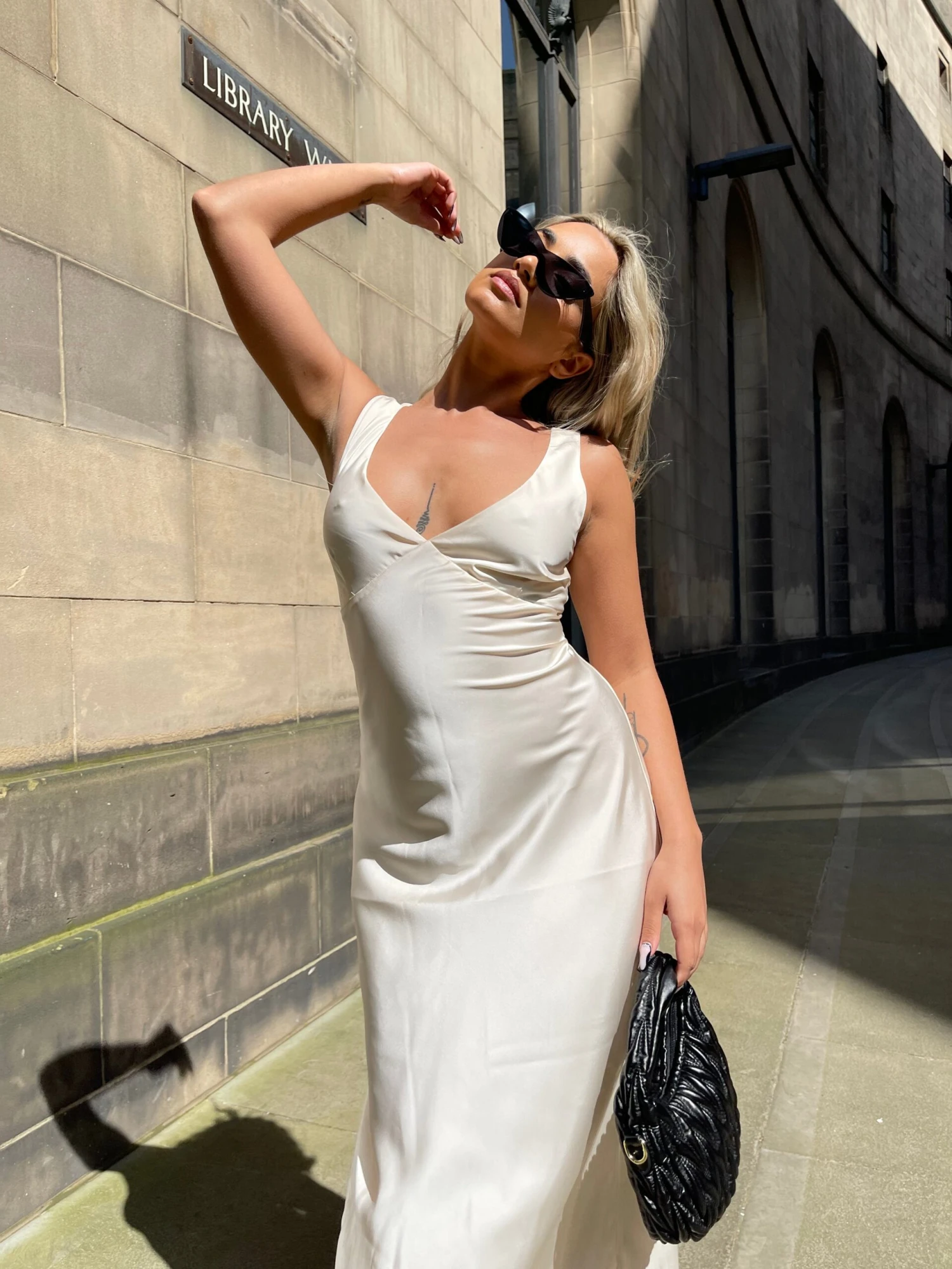 Glamorous Dark-Cream Satin V-Neck Midaxi-Dress 4 Glamorous Dark-Cream Satin V-Neck Midaxi-Dress - Image 4