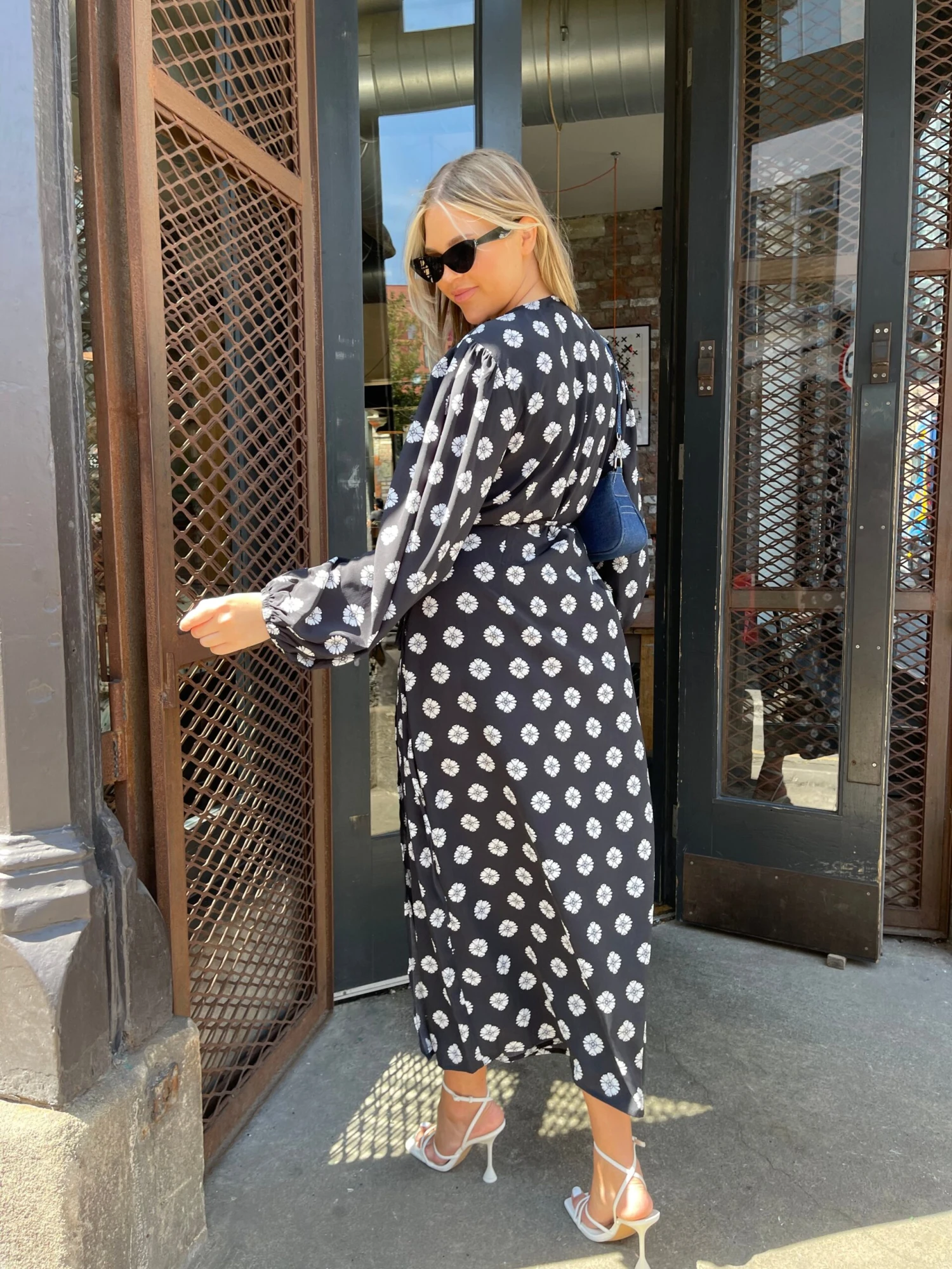 Glamorous Mono-Daisy Long Sleeve Wrap Midi-dress 4 Glamorous Mono-Daisy Long Sleeve Wrap Midi-dress - Image 4