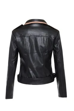 Glamorous Black Tan Faux Leather Jacket -Cheap Softly Dressed Store p 956A0015copy
