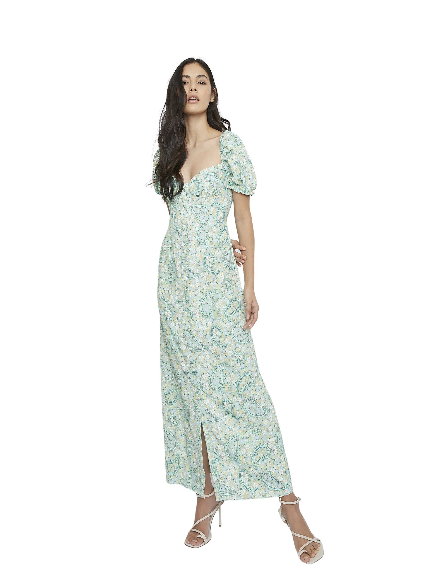 Glamorous Green Paisley Floral Midi Dress 1 Glamorous Green Paisley Floral Midi Dress